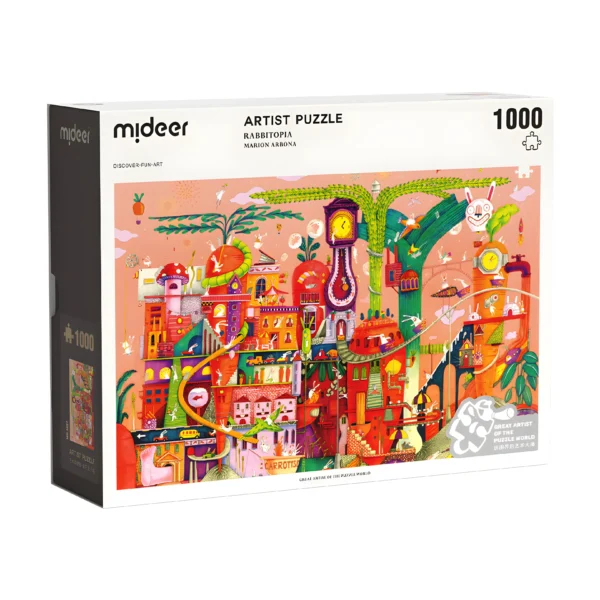 Künstlerpuzzle Geschenk box:  Rabbitopia 1000 Teile